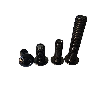 Parafusos de tapa de enchufe hexagonal de acero al carbono oscurecido con hilo completo y cabeza redonda plana