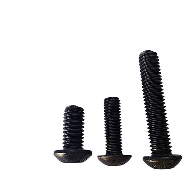 Parafusos de tapa de enchufe hexagonal de acero al carbono oscurecido con hilo completo y cabeza redonda plana