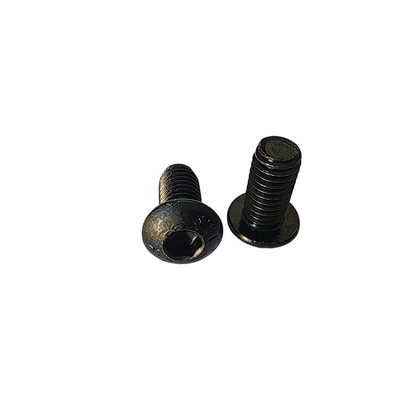 Parafusos de tapa de enchufe hexagonal de acero al carbono oscurecido con hilo completo y cabeza redonda plana