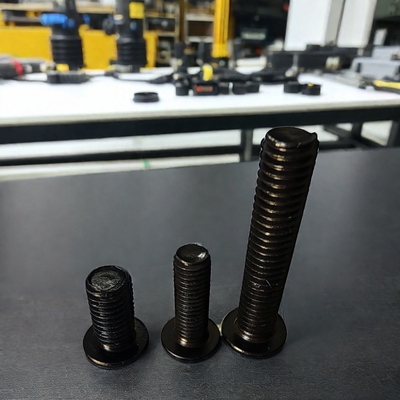 Parafusos de tapa de enchufe hexagonal de acero al carbono oscurecido con hilo completo y cabeza redonda plana