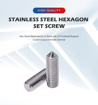 Conjunto de puntas de cono hexagonal con ranuras de acero inoxidable tornillo M3 M4 M5 M6 para el tipo de hilo completo