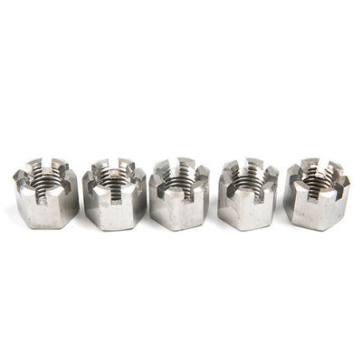 Estándar DIN935 de acero inoxidable 304 316 Titanio Hexágono con ranuras de cerradura redonda Hex Castle Nut
