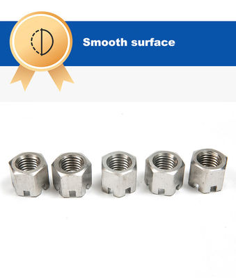 Estándar DIN935 de acero inoxidable 304 316 Titanio Hexágono con ranuras de cerradura redonda Hex Castle Nut