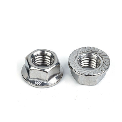 Sistema de medición imperial SS304 Hex Flange Nut con brida y zincado