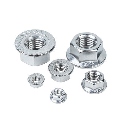 100% controlado DIN de acero inoxidable Hex Flange Nut con dentada a medida