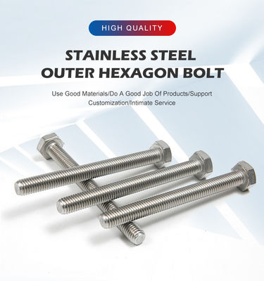 Acero inoxidable 304 316 Cabeza hexagonal Full Thread Hex Bolt para aplicaciones de trabajo pesado