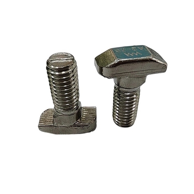 304 de acero inoxidable de canal T tornillos industria M6/M8 T de cabeza tornillo tornillos para perfiles de aluminio