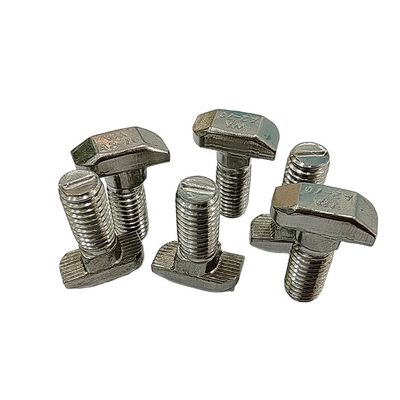 Cabeza de panelas de acero inoxidable M8 T pernos T cabeza de tornillo para el perfil de aluminio T ranura