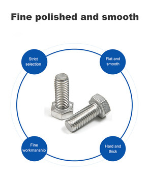 304 306 acero inoxidable Hex Full roscado tornillo cabeza hexagonal perno en con norma DIN
