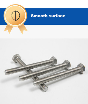 304 306 acero inoxidable Hex Full roscado tornillo cabeza hexagonal perno en con norma DIN