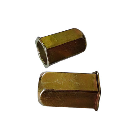DIN estándar resistente a la corrosión amarillo zincado de acero al carbono de cabeza pequeña con nuez de remachado hexadecimal