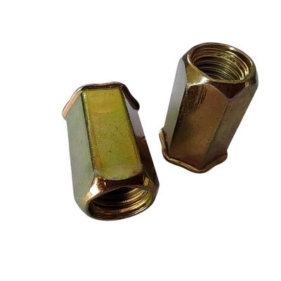 DIN estándar resistente a la corrosión amarillo zincado de acero al carbono de cabeza pequeña con nuez de remachado hexadecimal