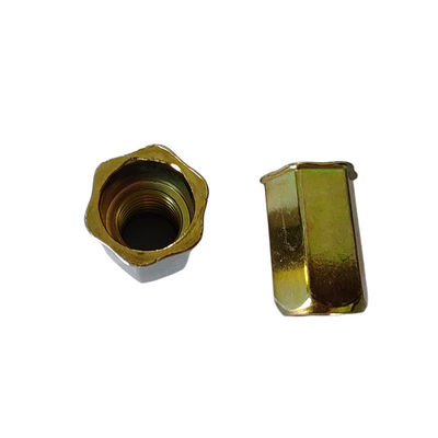 DIN estándar resistente a la corrosión amarillo zincado de acero al carbono de cabeza pequeña con nuez de remachado hexadecimal