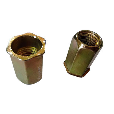 DIN estándar resistente a la corrosión amarillo zincado de acero al carbono de cabeza pequeña con nuez de remachado hexadecimal