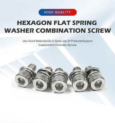 Recolección de acero inoxidable 304 316 DIN912 Hex Socket Head Screw con lavadora plana y lavadora de resorte ensamblada
