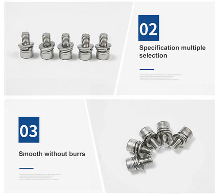 Recolección de acero inoxidable 304 316 DIN912 Hex Socket Head Screw con lavadora plana y lavadora de resorte ensamblada