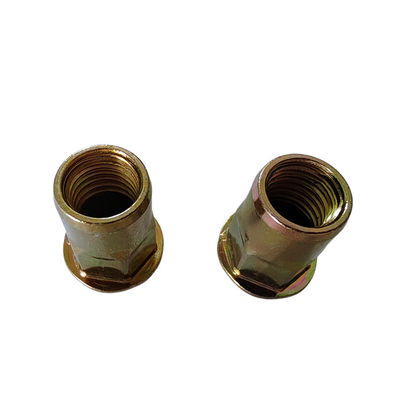 Zinc amarillo cromado con chapa de acero al carbono semi-hex con cabeza plana para fácil instalación