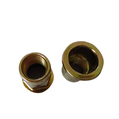 Industria pesada semihex amarillo revestido de zinc de acero al carbono con cabeza plana y nuez de remachado abierta