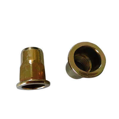 Industria pesada semihex amarillo revestido de zinc de acero al carbono con cabeza plana y nuez de remachado abierta