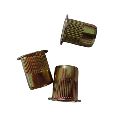 Industria general Económico amarillo zincado de acero al carbono nuez abierta de remache para láminas finas