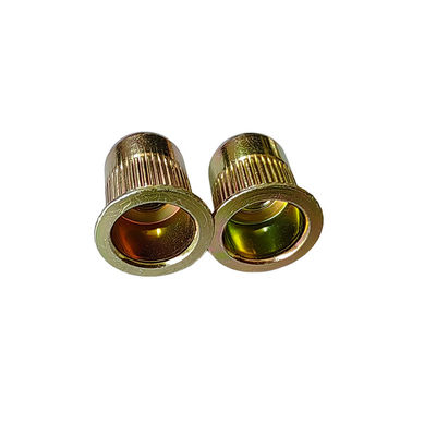 Industria general Económico amarillo zincado de acero al carbono nuez abierta de remache para láminas finas