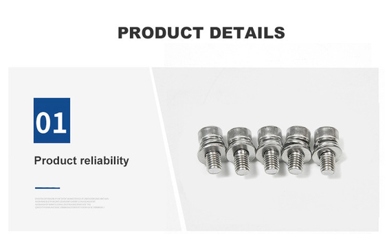 Parafusos de combinación de cabeza de toma hexagonal cilíndrica de acero inoxidable con control del 100%