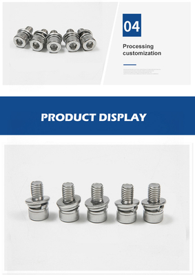 Parafusos de combinación de cabeza de toma hexagonal cilíndrica de acero inoxidable con control del 100%