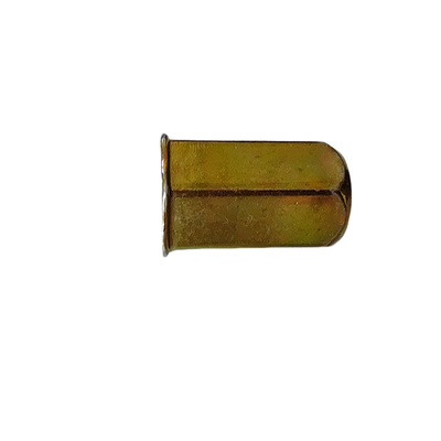 Acero de carbono con chapa de zinc amarillo con cabeza pequeña, nuez de remachado hexadecimal abierto con norma DIN