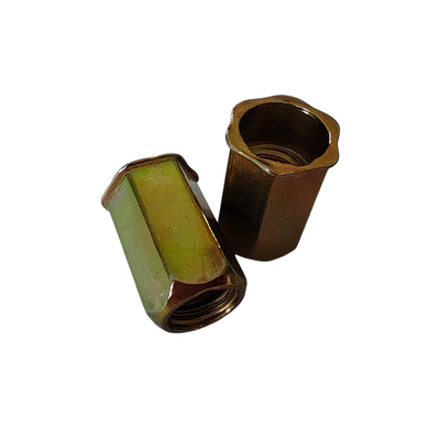 Acero de carbono con chapa de zinc amarillo con cabeza pequeña, nuez de remachado hexadecimal abierto con norma DIN