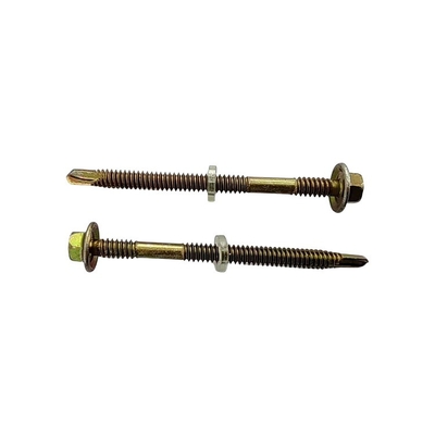 Hexagonal Hex Head tornillo de auto perforación con lavadora de caucho 2024 acabado metálico zincado