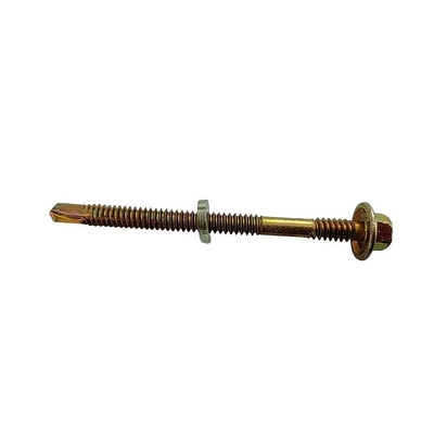 Hexagonal Hex Head tornillo de auto perforación con lavadora de caucho 2024 acabado metálico zincado