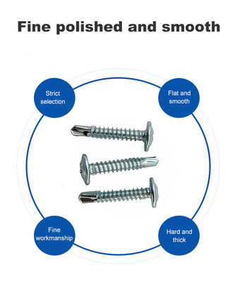 Zinc acabado tornillo de acero inoxidable con cabeza de cola de paloma auto-perforación estilo y buena