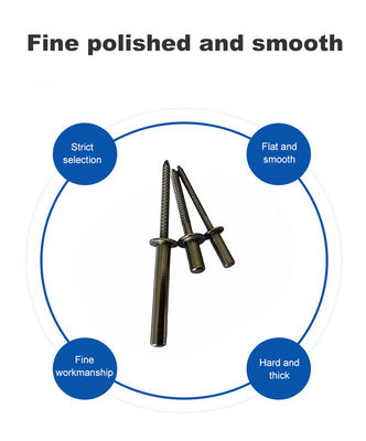 Capita redonda de acero inoxidable resistente a la intemperie Rivet ciego Fin sellado 3,2 mm/4,0 mm/4,8 mm/6,4 mm de diámetro
