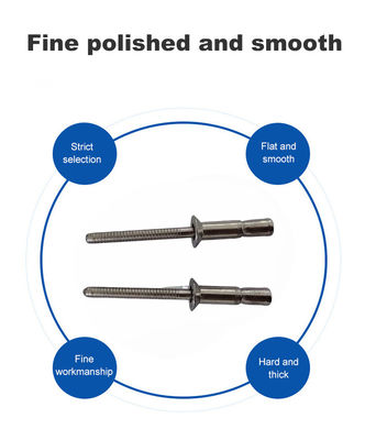 Tipo de remachado ciego de bloqueo de acero inoxidable para estructuras de 4,8/6,4/7,8 mm de diámetro