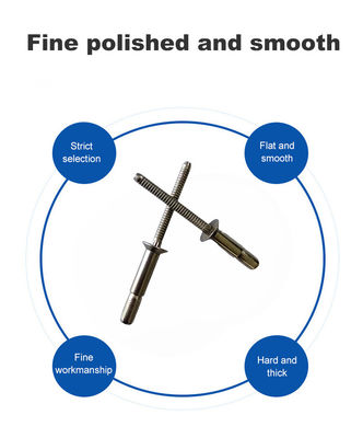 Mejor vendedor Rivets ciegos de acero contrafundido cabeza de bloqueo Rivet con acabado brillante