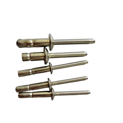4.8 6,4 mm cabeza de cúpula de acero inoxidable estructural multigrip bloqueo ciego tipo remaches ciegos