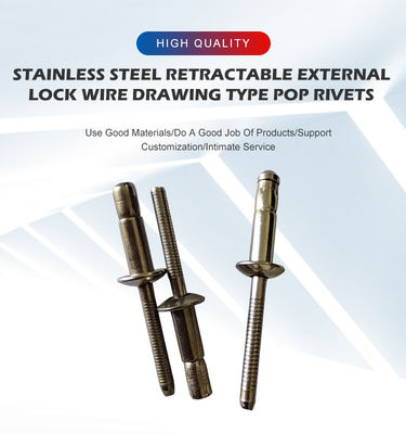 Rebites de tambor único Alta resistencia a la tracción Operación sencilla Tipo de acero inoxidable de desbloqueo
