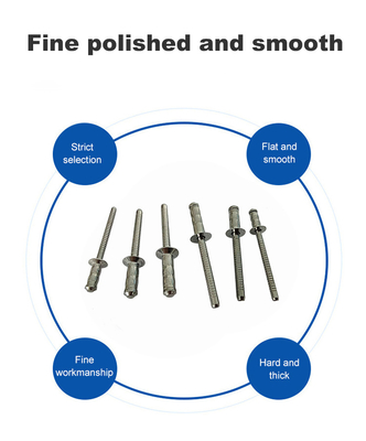Rivet ciego con cabeza de cúpula multigrip en acero inoxidable para aplicaciones específicas de la industria