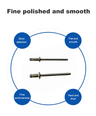 Rebites ciegos de acero inoxidable estándar GB DIN 3.2 mm 4.0 mm 4.8 mm 6.4 mm Mandril de acero