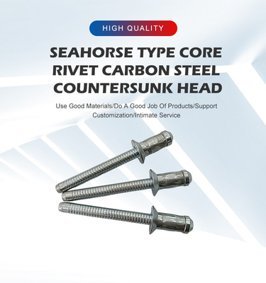 Informe de prueba de control de acero carbono hipocampo en forma de remache ciego 4.8 mm 6.4 mm 7.8 mm