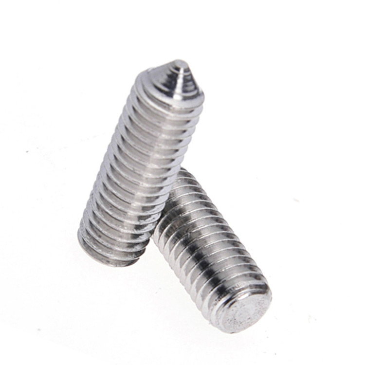 Conjunto de puntas de cono hexagonal con ranuras de acero inoxidable tornillo M3 M4 M5 M6 para el tipo de hilo completo