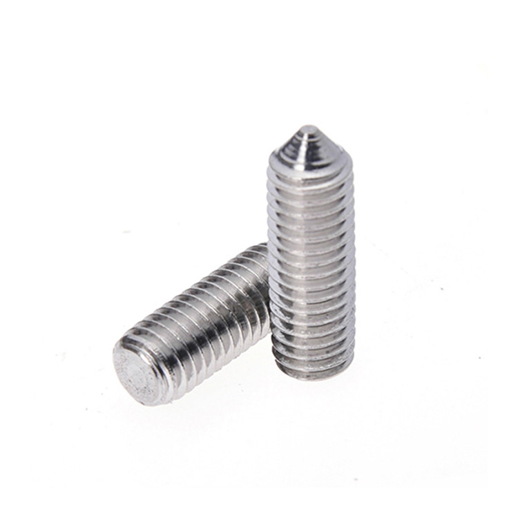Fuerza de los tornillos de cone hexagonal con punto cónico en acero inoxidable para maquinaria