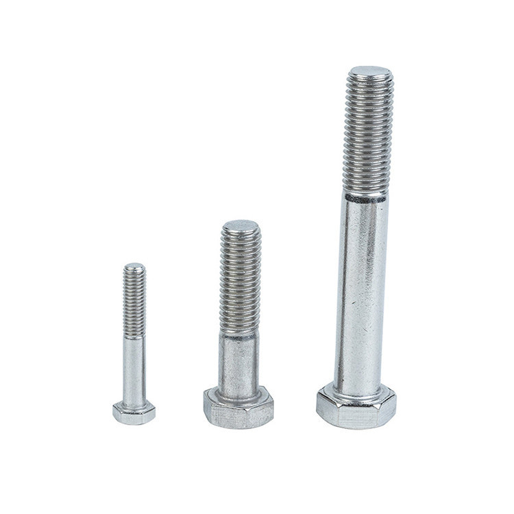 Suministro directo de acero inoxidable 304 de medio hilo y tornillos de hilo completo con acabado liso