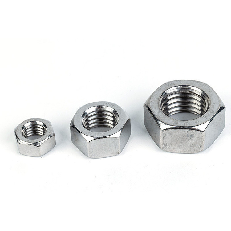 Nuts de cabeza hexagonal de acero inoxidable M3 M4 M5 M6 M8 M10 M12 M16 con acabado zincado