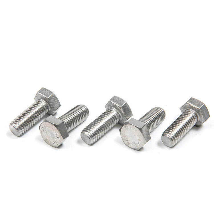 304 306 acero inoxidable Hex Full roscado tornillo cabeza hexagonal perno en con norma DIN