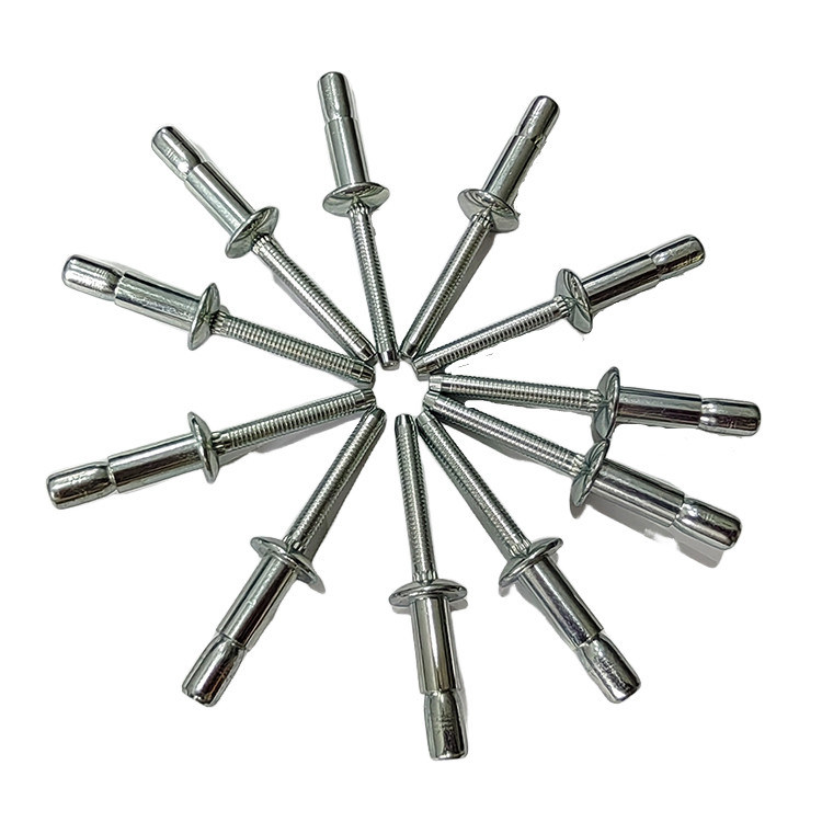 Rivets de cabeza redonda de acero al carbono con rivetas ciegas de tipo de bloqueo de alta resistencia en Alibaba