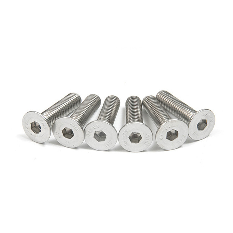 304 316L de acero inoxidable de cabeza plana Allen pernos DIN7991 contra cabeza sumergida
